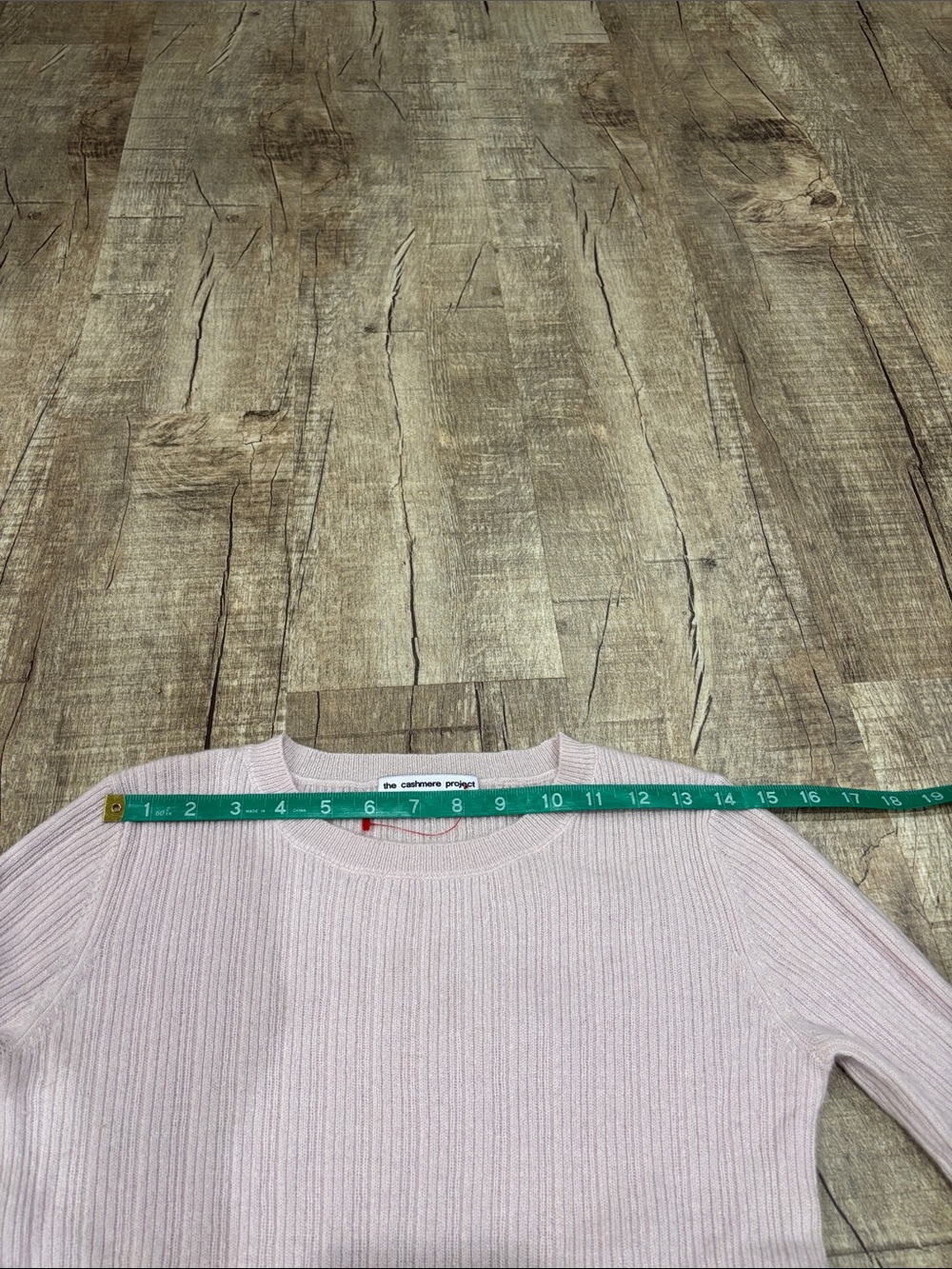 The Cashmere Project Light Pink Ribbed Bell Sleeve Sweater 100% Cashmere - Picture 5 of 7